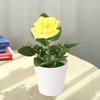 Искусственная Роза в Горшке Настольная Искусственная Роза Бонсай Многоразовая Искусственная Роза в Цветочном Горшке для Домашнего Офисного Декора Реквизит для Фотографии