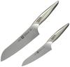 Zwilling Twin Fin 2 Набор из 2 предметов: Универсальный нож/Маленький нож, Сделано в Японии, Нож Сантоку, Подарок, Полностью из нержавеющей стали, Можно мыть в посудомоечной машине, Сделано в городе Секи, Гифу
