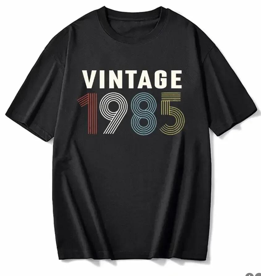cotton 100% Men's And Women's Birthday Short Sleeve T-Shirt Digital Print 1960-1999 Pattern Congratulating Letter Tee Birthday