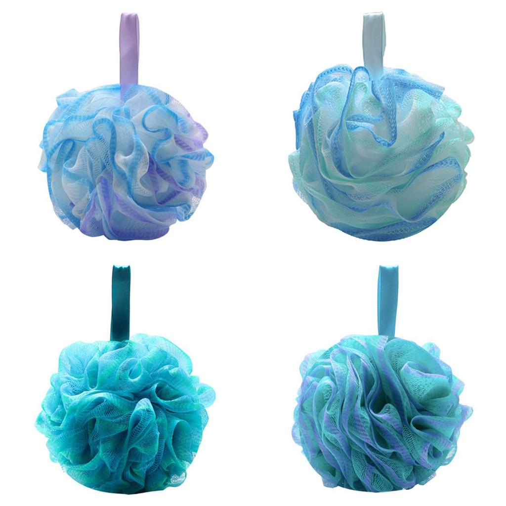 4Pcs Large Bath Sponges & Loofahs - Exfoliating Shower Scrubber for Body Cleansing, Women Men and Kids
