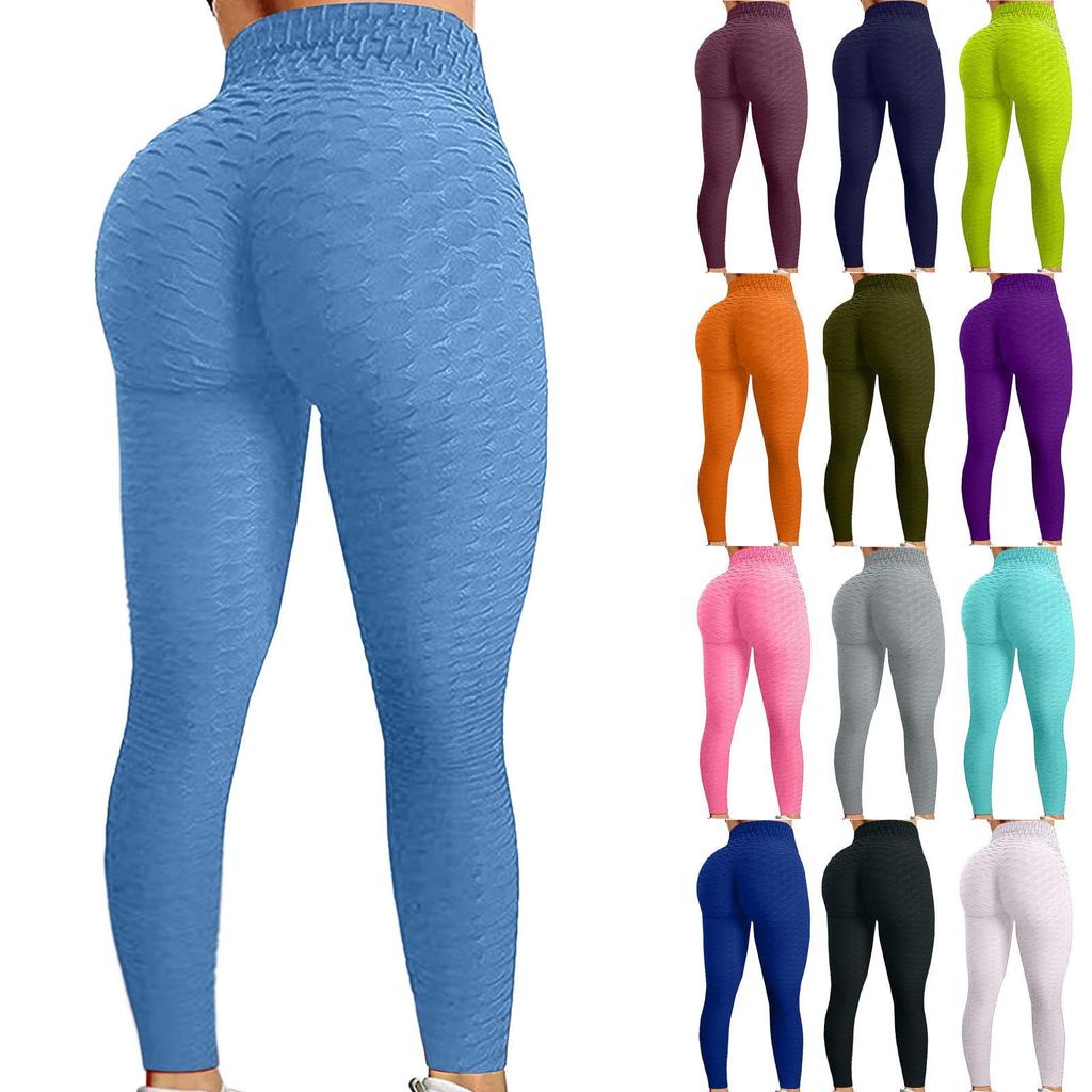 European and American style peach hip jacquard bubble yoga pants high waist beautiful hip sports leggings hip-lifting yoga pants