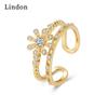 Lindon Classic Copper Alloy Zircon Ring Ladies Jewelry Wedding Promise Party Gift
