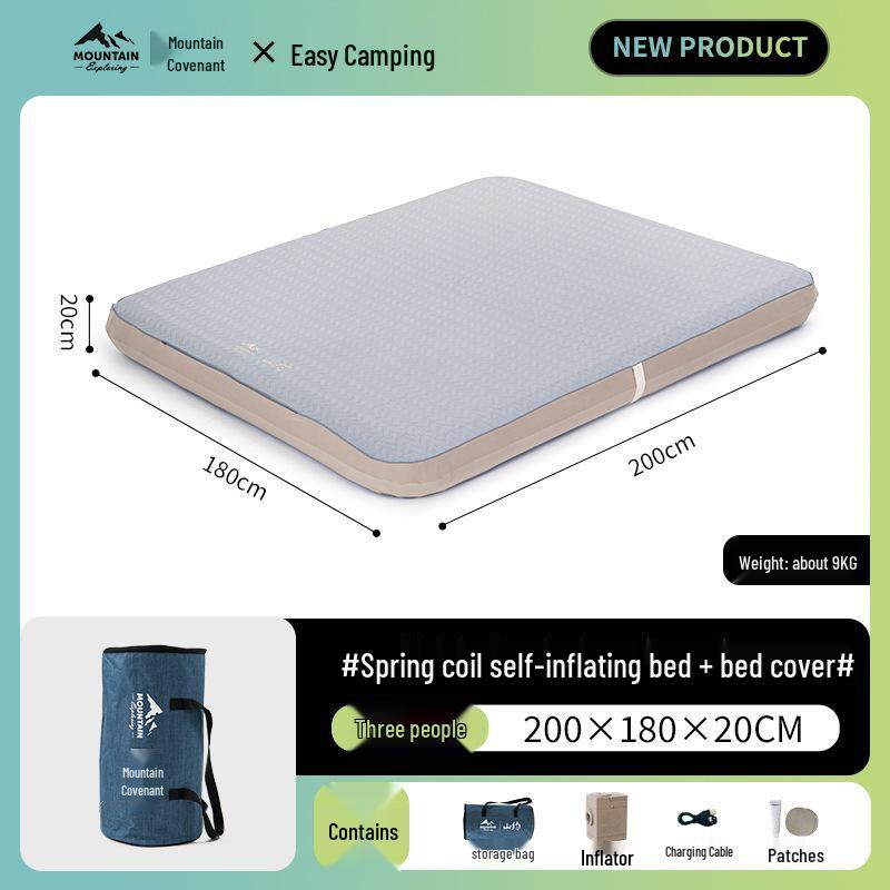 Mountain Inflatable Camping Mattress – Automatic Airbed for Outdoor & Home Use