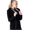 Drawstring Zip Hoodie, Womens Black Sweatshirt