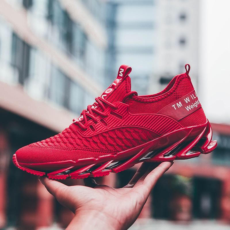 Fashion Men's Sports Shoes Mesh Breathable Shoes Blade Bottom Wear-resistant Large Size Men's Shoes