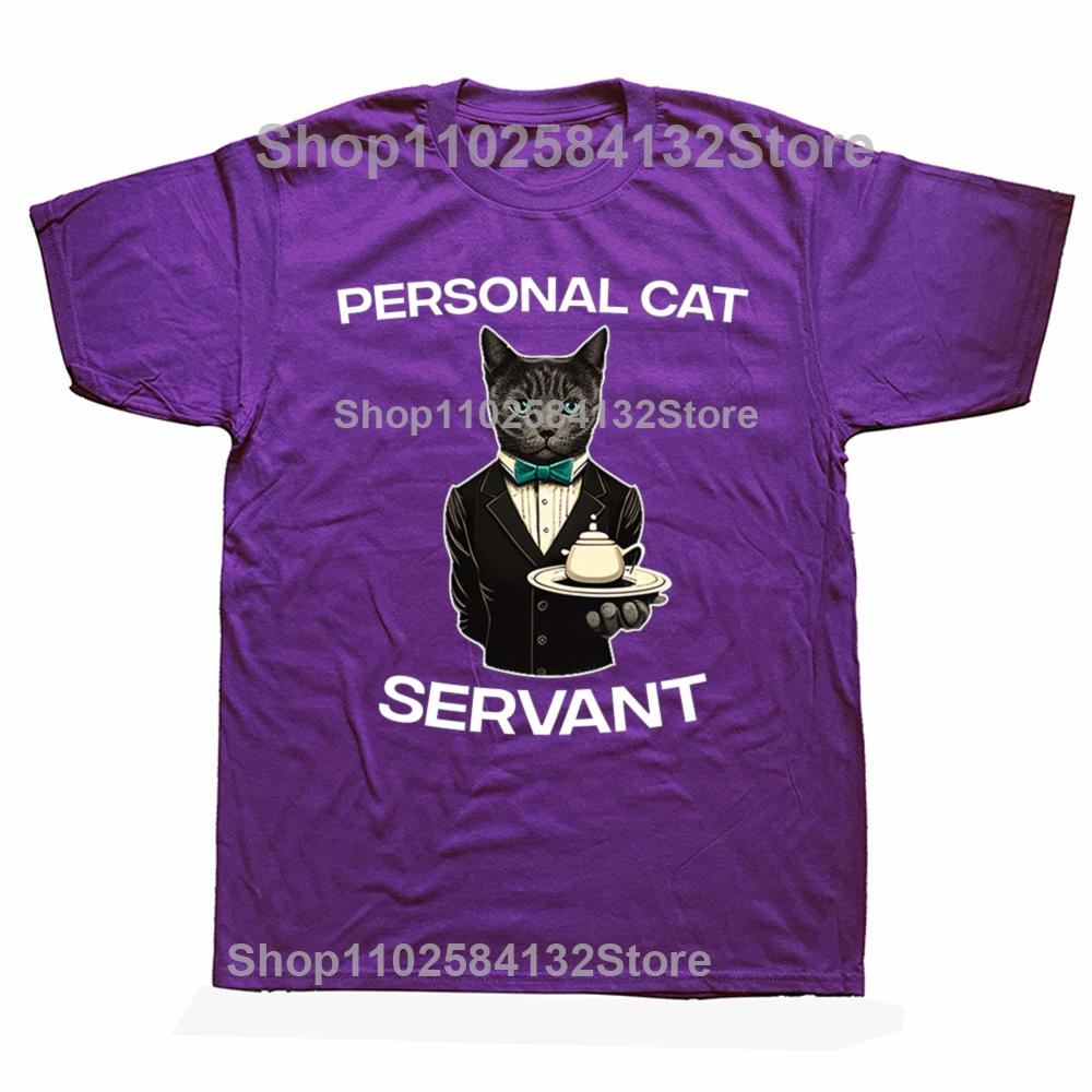 Funny Personal Cat Servant Classic Graphic Tshirts Men Womens Fashion Casual Tshirt 100 Cotton Loose Oversized T Shirt