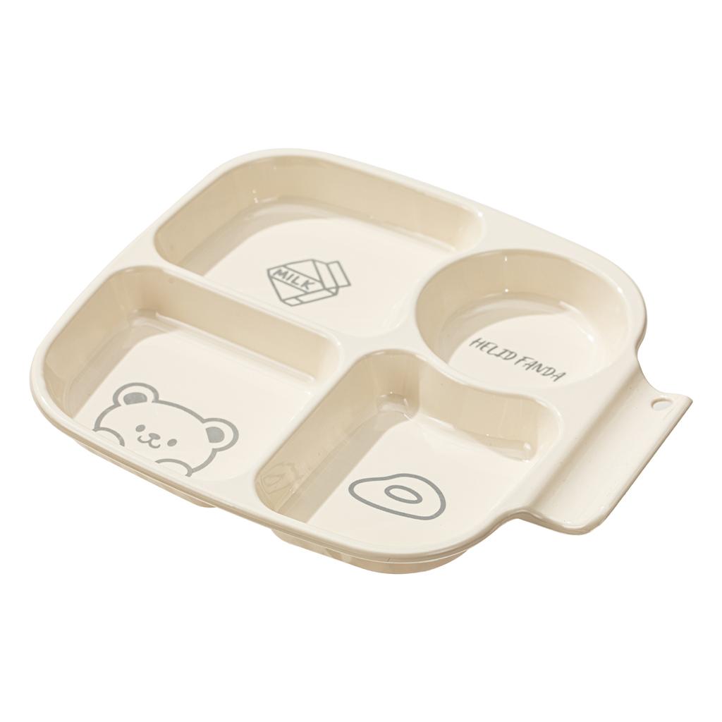 WORTHBUY New Cute Dinner Plate Dish With Compartments Reusable Fruit Salad Plates Weight Control Plastic Divided Food Plate