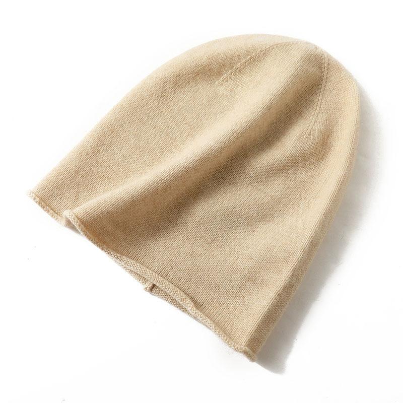 New Autumn and Winter Women's Solid Color Rolled Simple and Laid Back Style Warm Headpiece Knitted Cap