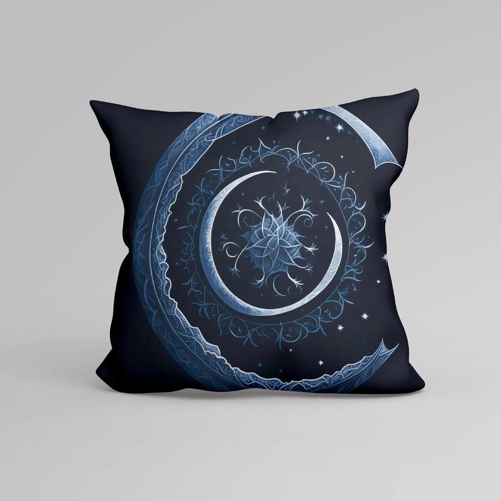 Luxury Home Decor Cushion Cover Office Sofa Cushion Cover Night Sky Moon Print Pillow Cover
