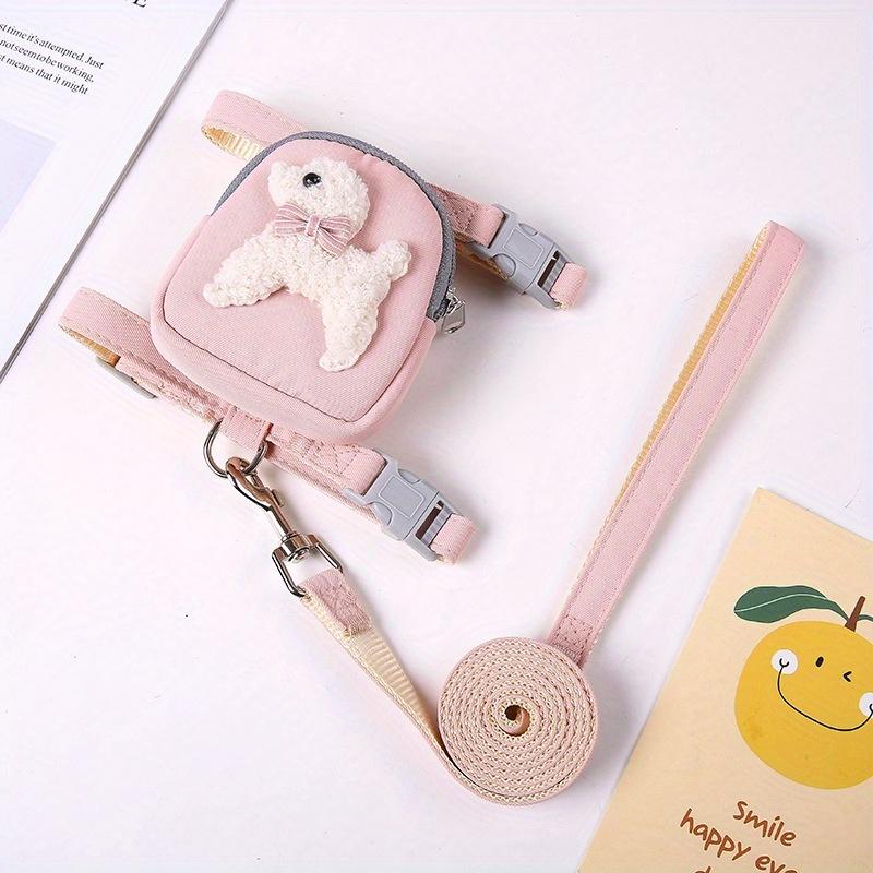 Регулируемый мягкий жилет для домашних животных с рюкзаком и поводком для маленьких и средних собак — идеально подходит для приключений на свежем воздухе и переноски лакомств