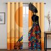Современные Минималистичные Африканские Женщины Абстрактное Искусство Солнцезащитные Шторы 2 Панели Гостиная Спальня Балкон Кухня Декоративные Шторы