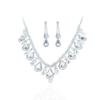 3Pcs Brilliant Cubic Zircon Necklace Set For Women Rhinestone Earring Bracelet Set Wedding Bridal Jewelry Sets Party Accessories