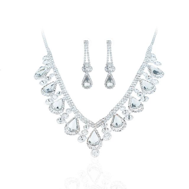 3Pcs Brilliant Cubic Zircon Necklace Set For Women Rhinestone Earring Bracelet Set Wedding Bridal Jewelry Sets Party Accessories