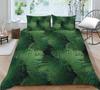 3D Green Leaf Bedding Plant Down Quilt Cover and Pillowcase 2 or 3 Pieces of Microfiber Fabric with Zipper Washable Super Soft Home Decoration