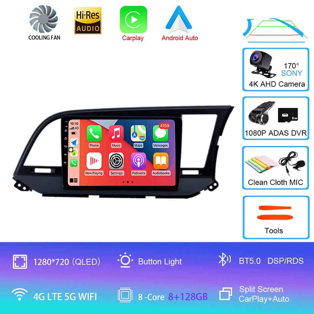 For Hyundai Elantra 6 2015 2016 2017 2018 Car Radio Android 14 Carplay GPS Navigaion Multimidia Video Player Stereo Head Unit 4G