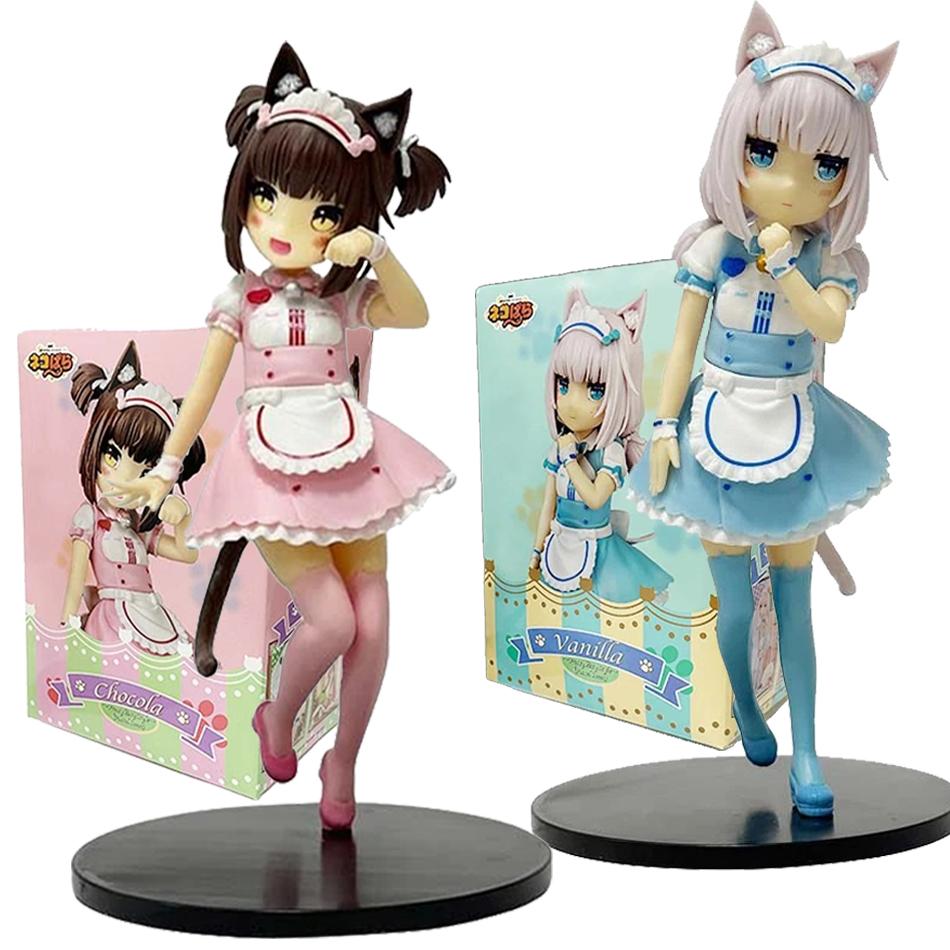 18 см NEKOPARA Аниме Фигурка Кавайная Девочка Шокола Аниме Фигурка Милая Горничная Ваниль Фигурка ПВХ Коллекционная Модель Кукла Игрушки Подарки