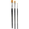 Very Good Flat Brushes with Short Wooden Handle and Nylon Bristles - Suitable for Most Paints. Ref 100267