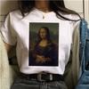 Mona Lisa T-Shirt Women Female Streetwear Dog Korean Harajuku Funny Tshirt Graphic Ulzzang Grunge T Lady Tees