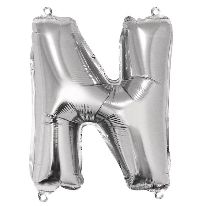 Ballon Lettre N, 40cm, 1pce. , argent