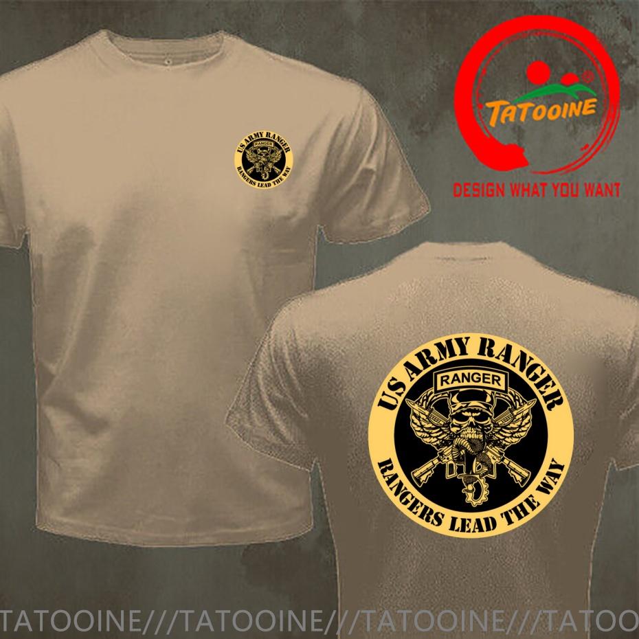 Funny Design Us Army Military Rangers Lead The Way Shirt Unisex Fashion Trendy Casual Clothing Stylish Tops Tee Shirt Leisure