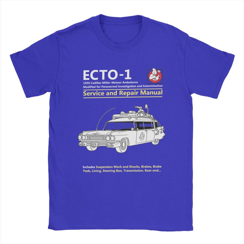 ECTO-1 Service And Repair Manual Ghostbuster Movie T-Shirts for Men Cotton Tees O Neck Short Sleeve T Shirt Gift Idea Clothes