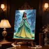 Disney Жемчужная живопись Принцесса Тиана Зелено-золотой градиентный юбка Творческий 5D Изысканный пейзаж Сверкающее ремесло Домашний настенный декор DIY Ручной работы Подарок