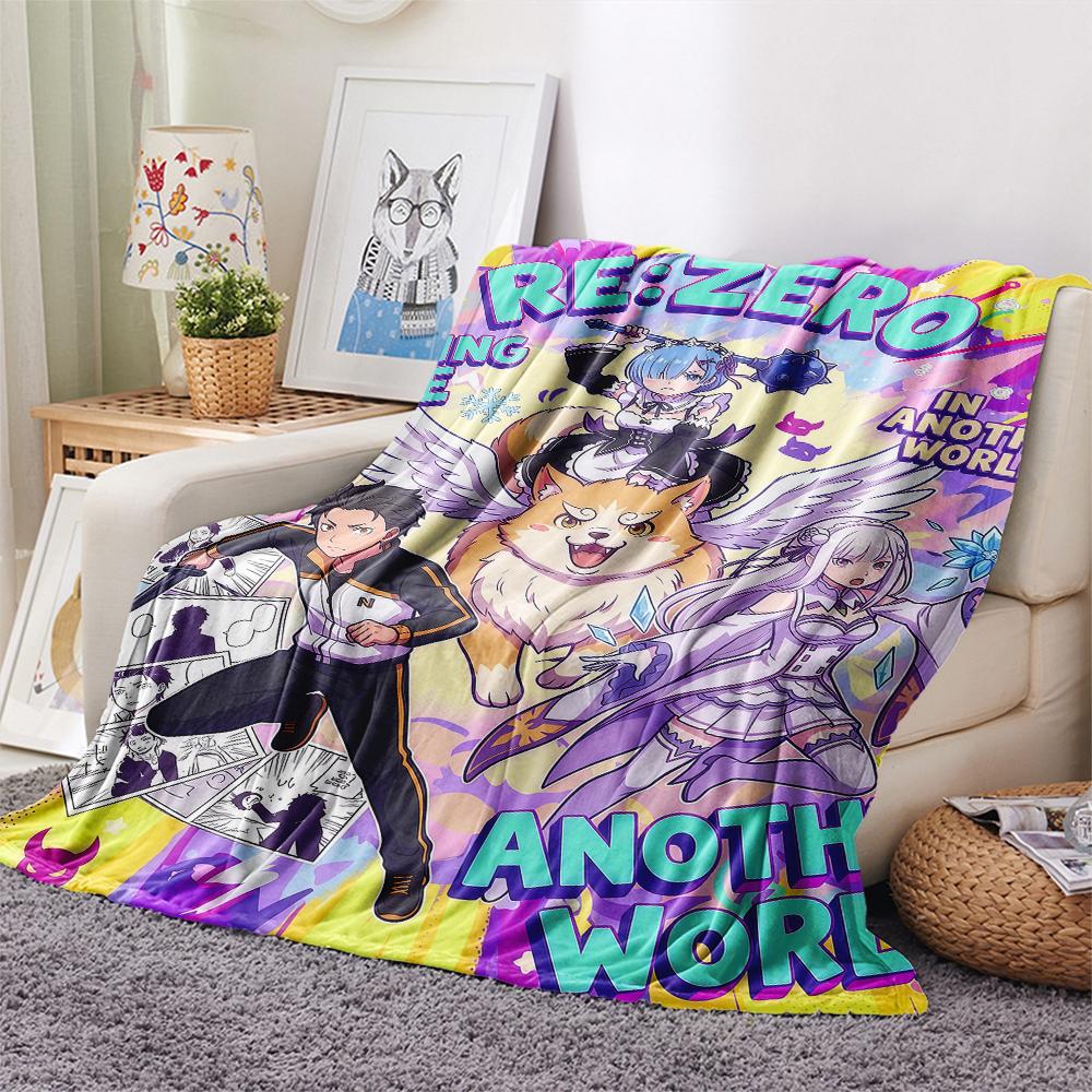 ReZero Starting Life in Another World designPrint Flannel Blanket, High quality Comfortable for All Seasons, Home Decor, Warmth and Comfort