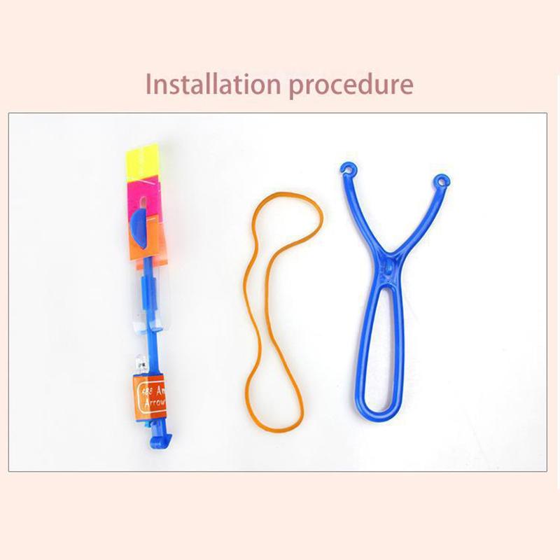 5Pcs Amazing Light Toy Arrow Helicopter Rotating Led Flying Toy Party Fun Gift Rubber Band Catapult for Children