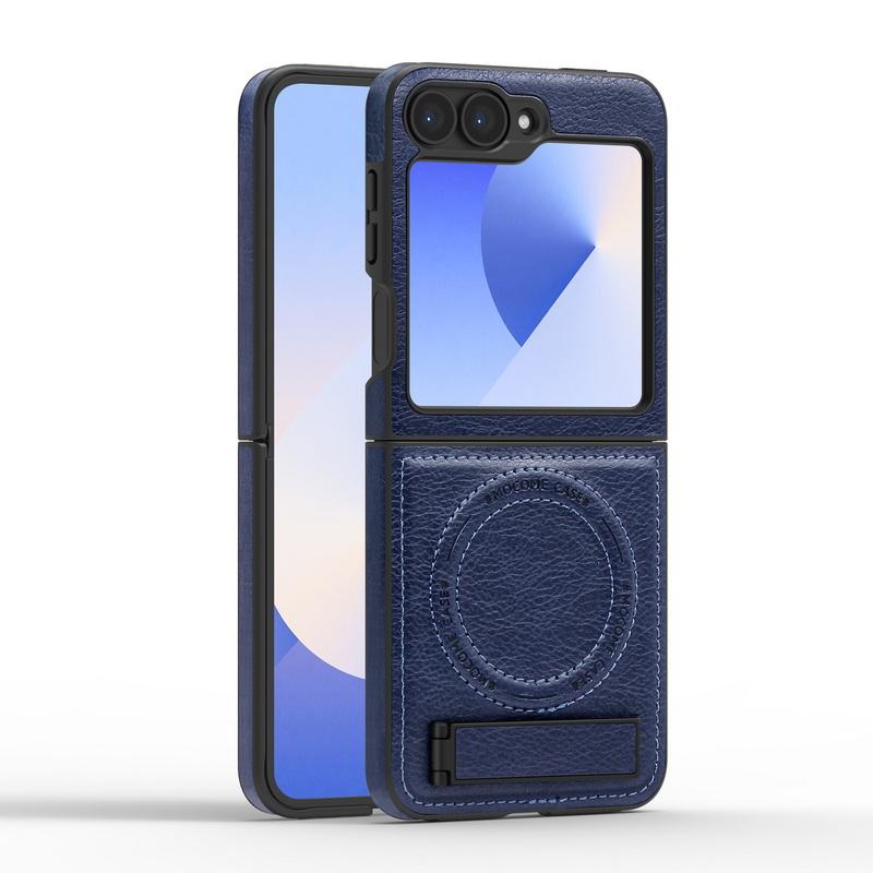 Бизнес кожаный беспроводной зарядный чехол 2 шт. для Samsung Galaxy Z Flip6 Flip5 Flip4 Flip3 магнитный противоударный складной чехол-подставка для телефона