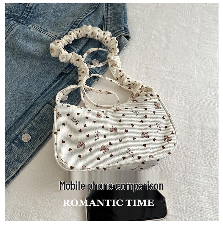 Corduroy Polka Dot Ruffle Crossbody Bag - Autumn/Winter 2025 Collection