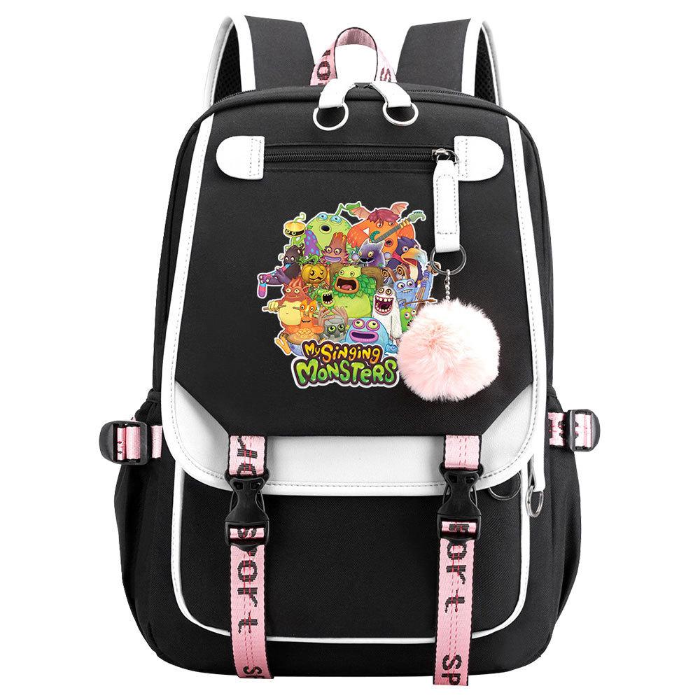 Игровой рюкзак Monster Concert с принтом, USB, для подростков, студентов, школьный, мужской и женский, повседневный, с лямками, откидной