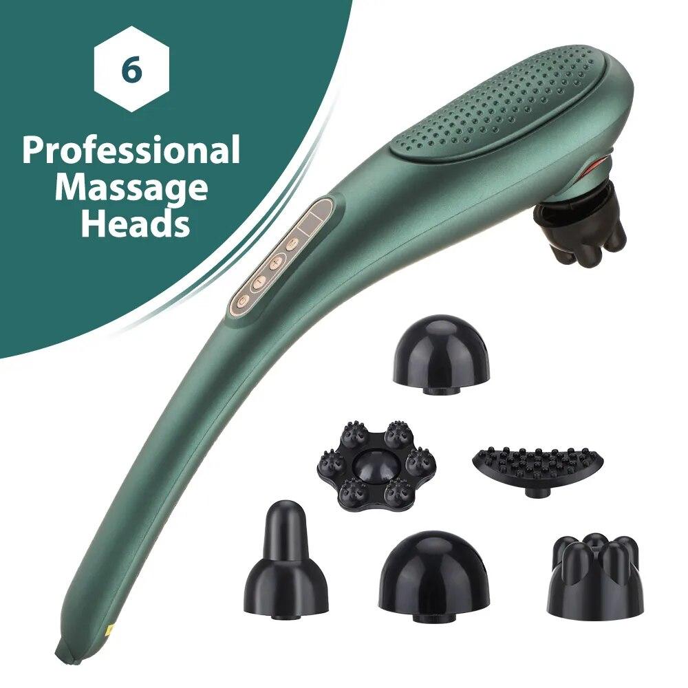 6 In 1 Wireless Electric Back Massager Vibration Infrared Heat Massager Multifunctional Neck Leg Massager Pain Relief Shiatsu