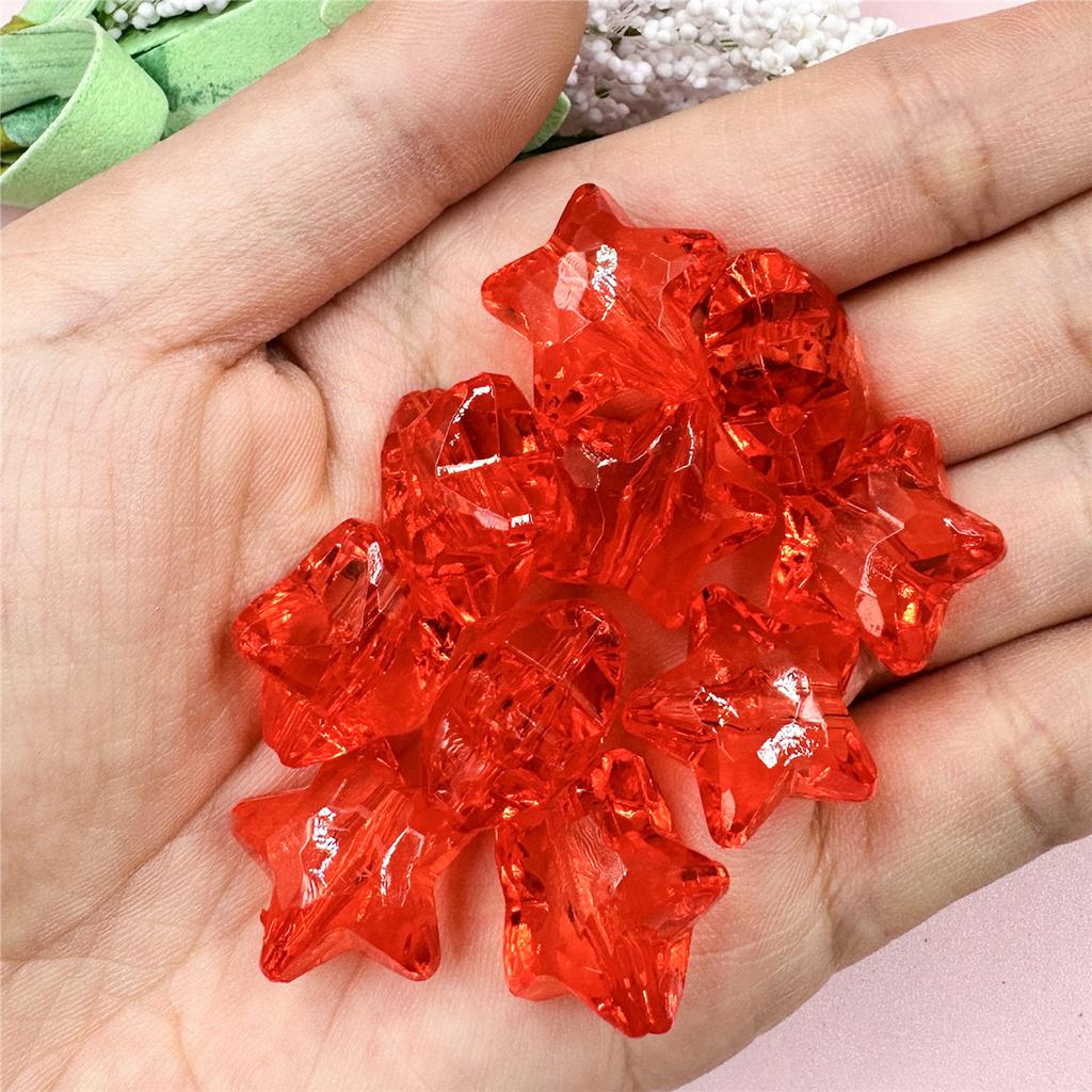 10 шт., 18,5 мм, акриловые прозрачные хрустальные бусины с пятиконечной звездой для изготовления ожерелья, браслета, аксессуары из бисера своими руками