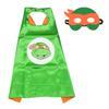 Turtle Superhero Ninja Cape Cloak Eye Mask Kid Halloween Cosplay Costume Party