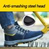 Осенне-зимние высокие защитные ботинки для мужчин, рабочие ботинки с защитой от ожогов, ботинки со стальным носком, защитные ботинки для строительства, устойчивые к проколам