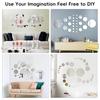 26Pcs 3D Round Mirror Acrylic Mirror Wall Sticker Diy Bedroom Bathroom And Tv Background Room Sticker Wall Decoration
