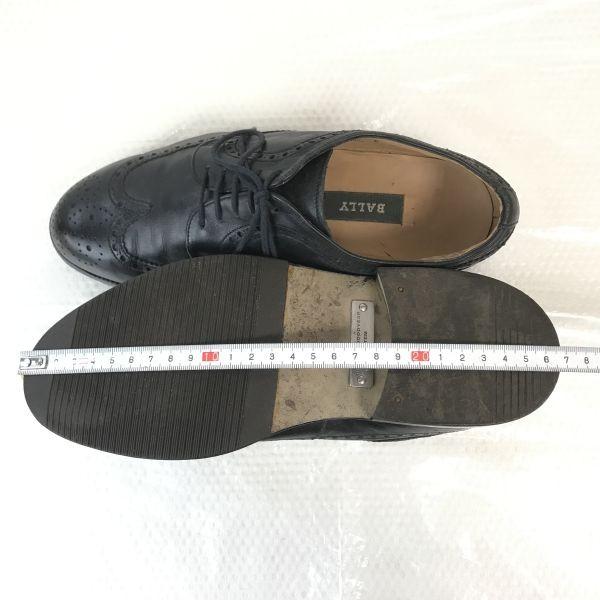 Сделано во Франции BALLY Кожаные туфли Goodyear Welt с крылышками Размер 5 24,0 см Черные деловые туфли(ИСПОЛЬЗОВАЛ)