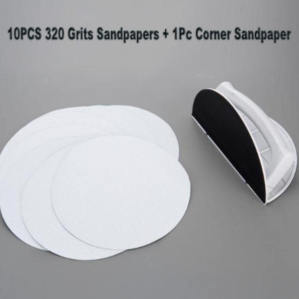 Self-Adhesive Semi Circular Angle Sanding Tool Plastic Multifunctional Hand Grinding Board Reusable Durable Sanding Sandpaper
