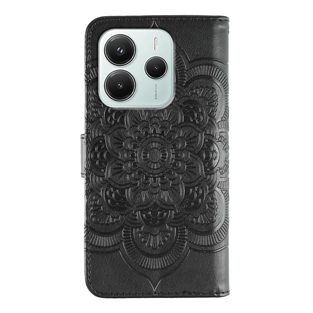For Xiaomi Redmi Note 14 5G/Poco M7 Pro 5G Case PU Leather Mandala Imprinted Design Wallet Phone Cover