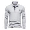 Solid Color Long Sleeve Men's Commercial POLO Shirt Cotton Polo Shirt Fashion Casual Fawn Embroidery Shirt Top