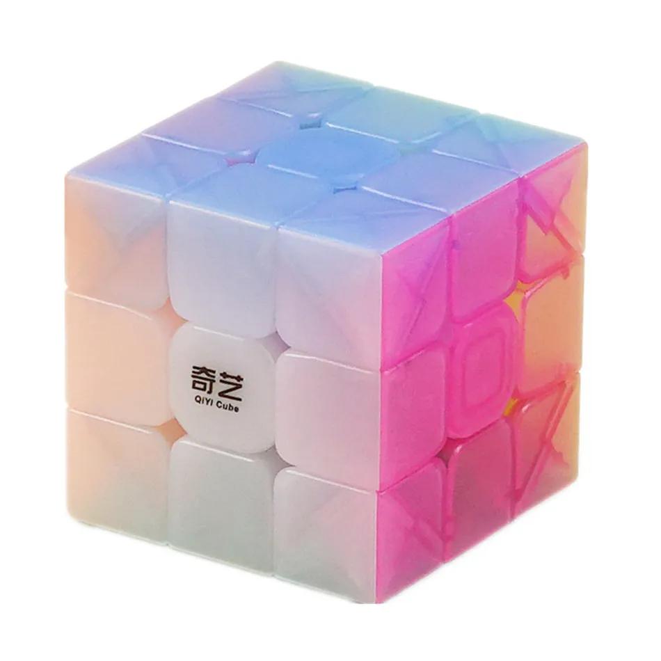 Qiyi Warrior W 3x3x3 Скоростной Кубик Рубика Без наклеек Прозрачный Профессиональный Магический Куб Головоломки Цветные Обучающие Игрушки Для Детей