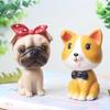 Автомобильные украшения Милая собачка с качающейся головой Игрушки собачки кивающие Фигурка щенка с качающейся головой Декор приборной панели автомобиля
