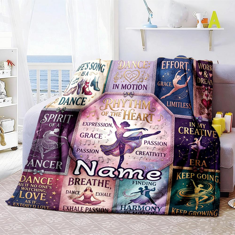 Dance Rhythm Home Customize Your Name Home Blanketss Cozy Soft Lightweight Allseason Multipurpose Customize Your Name Home Blankets For Picnics Sofas