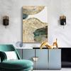 Modern Abstract Gold Green Leaf Trail Annual Ring Poster Canvas Painting Wall Art Prints Picture Living Room Bedroom Home Decor