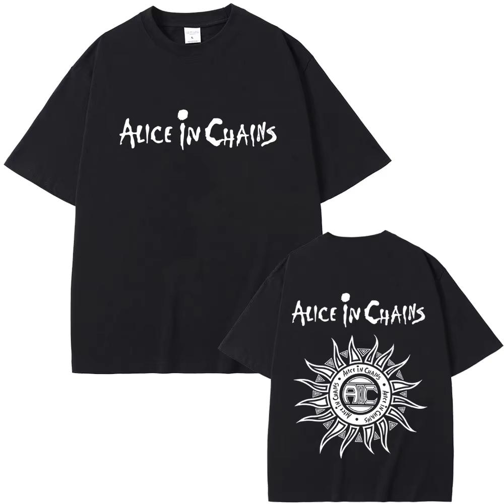 Рок-группа Alice in Chains Футболки Мужские Женские Готический Панк Крутые Уличная Одежда Мужская Мода Винтажные Футболки Топы