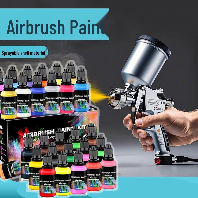 30 мл Многофункциональный набор акриловых красок на водной основе для аэрографа - 28/12 цветов для моделей и DIY-проектов на холсте