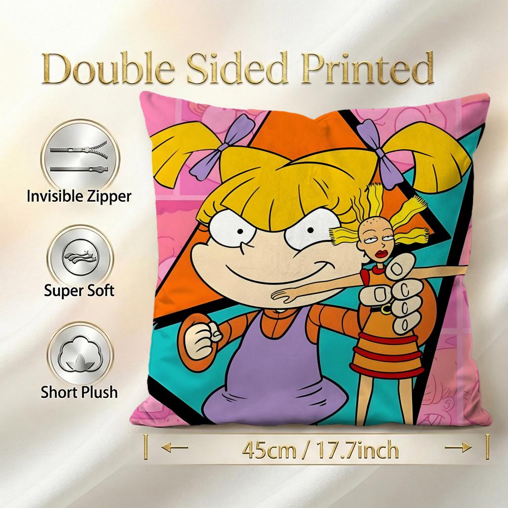Cartoon Rugrats Cushion Cover 1Pcs Decorative Covers Soft Cushion Case For Sofa Couch Decor 40X40 45X45 Pillowcases