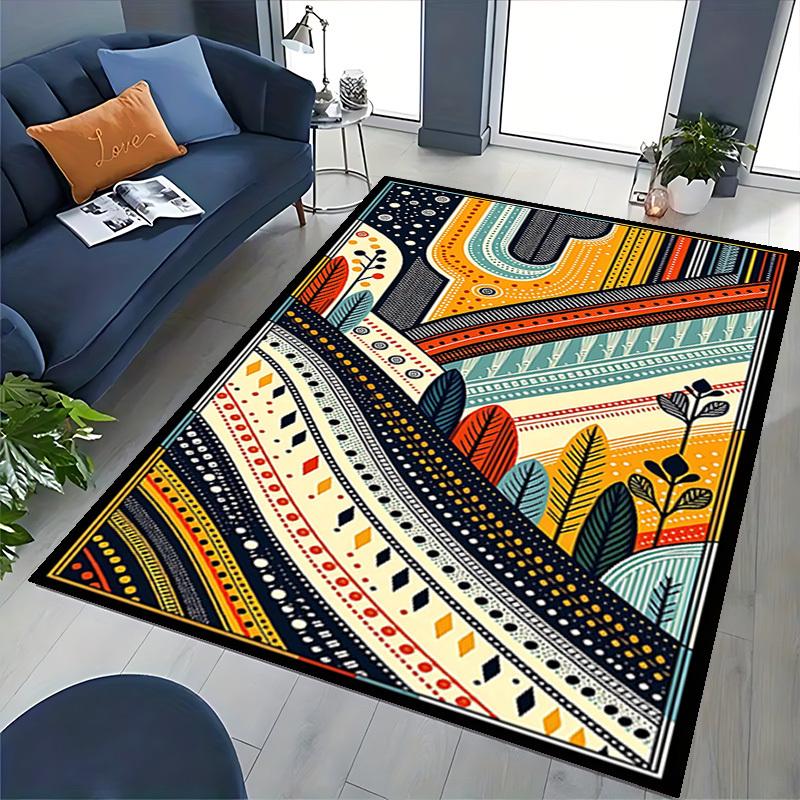 1pc Bohemian Festival Gift: Colorful Abstract Art Chair Mat - Perfect for Office Chairs, Home Decor, and More!P023