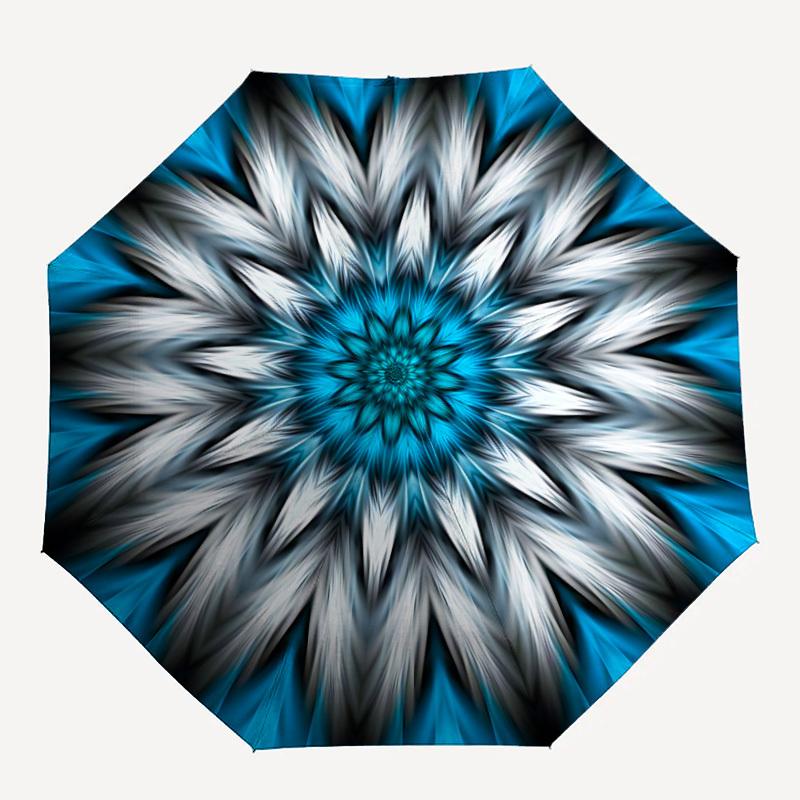 1pc Blue Abstract Mandala Folding Umbrella | Elegant Design, Fashionable Accessory, Durable Construction, Sturdy Ribs yy251107039