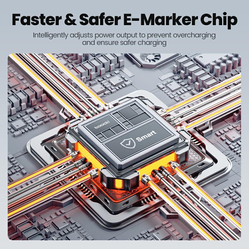 TOOCKI X118C2 1,2 м USB-A / USB-C на USB-C / iP 480 Мбит/с Кабель для передачи данных PD 100 Вт Кабель для быстрой зарядки с чипом E-Marker для ноутбука телефона